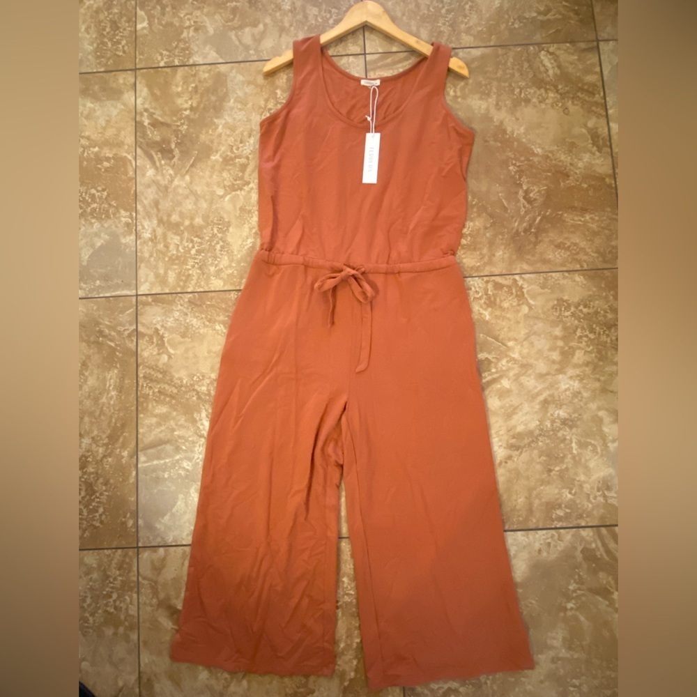 🆕 Terrera Marlee Cropped Bamboo Jumpsuit Colour- Brick Size Medium - Picture 7 of 12